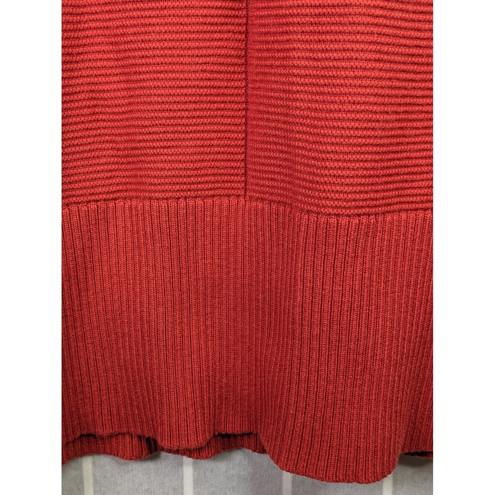Talbots Women's Knit Turtleneck Top Large Sweater Red/Orange Cotton Blend Cozy - Picture 10 of 13